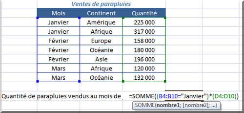 Formule matricielle - Recherche d'une chaîne de caractères - e6