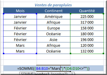 Formule matricielle - Recherche d'une chaîne de caractères - e9