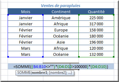 Formule matricielle - Recherche d'une chaîne de caractères - e13