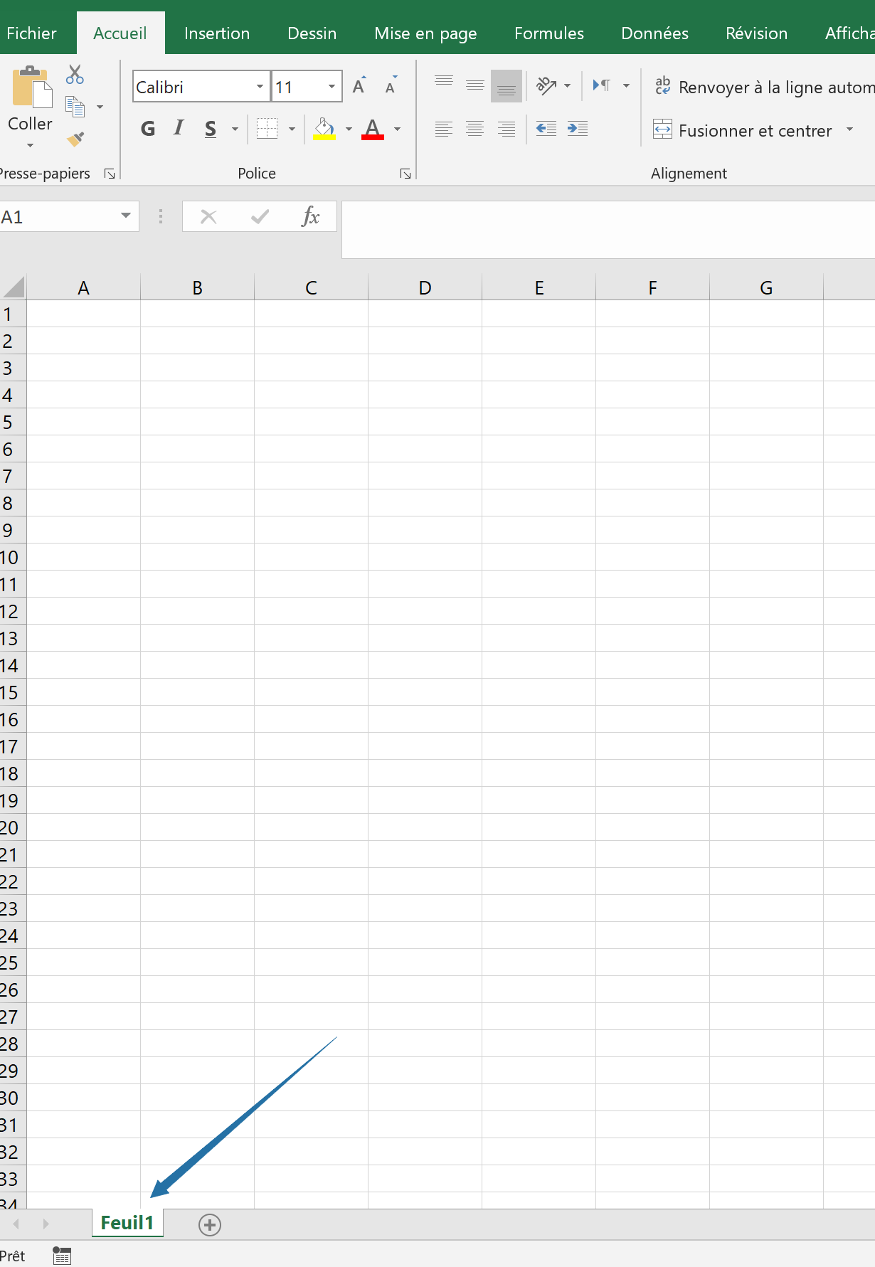 Où se trouvent les feuilles dans Excel ?