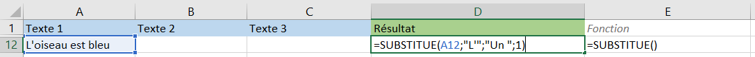 Formule: REMPLACE() - Remplacer une chaîne de caractère dans une cellule