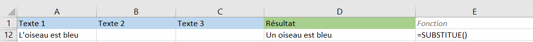 Formule: REMPLACE() - Remplacer une chaîne de caractère dans une cellule - résultat