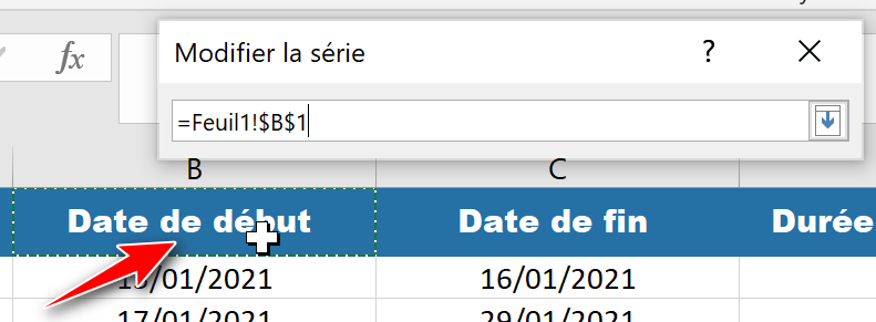 pointeur flèche pour titre exemple diagramme de gantt 