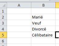 Etape 2 pour créer une liste déroulante dans Excel