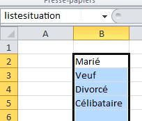 Etape 3 pour créer une liste déroulante dans Excel