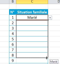 Etape 11 pour créer une liste déroulante dans Excel